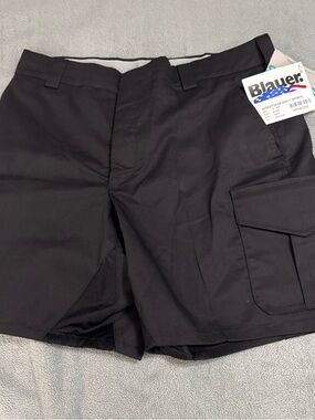 Blauer Men's Black Cargo Shorts with Flap Pocket Detail